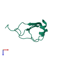 PDB entry 3gv3 coloured by chain, top view.