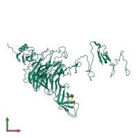 PDB entry 3gvl coloured by chain, front view.