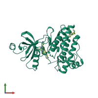 Monomeric assembly 1 of PDB entry 3gvu coloured by chemically distinct molecules, front view.