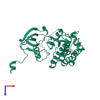 Tyrosine-protein kinase ABL2 in PDB entry 3gvu, assembly 1, top view.