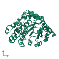 PDB entry 3gvv coloured by chain, front view.