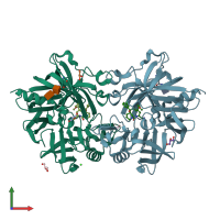 PDB entry 3gw5 coloured by chain, front view.