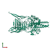 Mature tail spike protein in PDB entry 3gw6, assembly 1, front view.