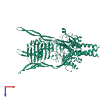 Mature tail spike protein in PDB entry 3gw6, assembly 1, top view.