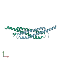 PDB entry 3gwk coloured by chain, front view.