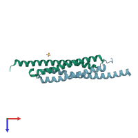 PDB entry 3gwk coloured by chain, top view.