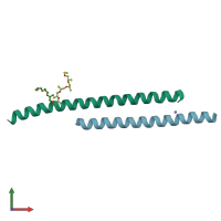 PDB entry 3gwo coloured by chain, front view.