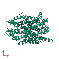 PDB entry 3gww coloured by chain, front view.