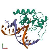 PDB entry 3gx4 coloured by chain, front view.