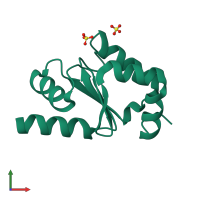 PDB entry 3gx8 coloured by chain, front view.