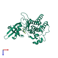 PDB entry 3gxl coloured by chain, top view.