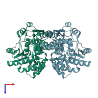 PDB entry 3gy1 coloured by chain, top view.