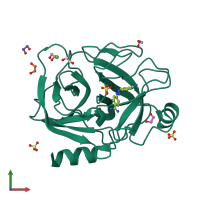 PDB entry 3gy2 coloured by chain, front view.