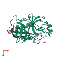 PDB entry 3gy2 coloured by chain, top view.