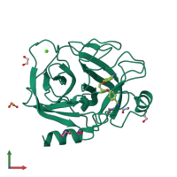 PDB entry 3gy3 coloured by chain, front view.
