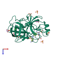 PDB entry 3gy5 coloured by chain, top view.