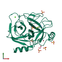 PDB entry 3gy7 coloured by chain, front view.