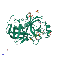 PDB entry 3gy7 coloured by chain, top view.