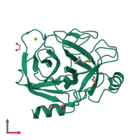 PDB entry 3gy8 coloured by chain, front view.