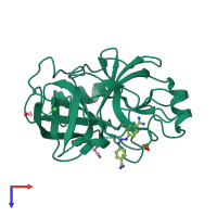 PDB entry 3gy8 coloured by chain, top view.