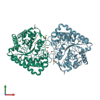 PDB entry 3gyc coloured by chain, front view.