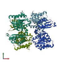 PDB entry 3gyg coloured by chain, front view.