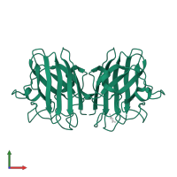 Superoxide dismutase [Cu-Zn] in PDB entry 3gzo, assembly 4, front view.