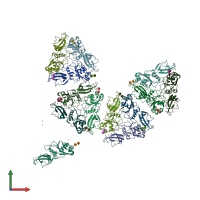 PDB entry 3gzt coloured by chain, front view.