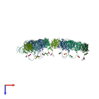 PDB entry 3gzt coloured by chain, top view.