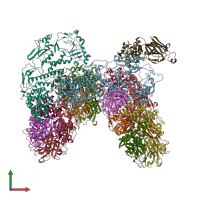 PDB entry 3gzu coloured by chain, front view.