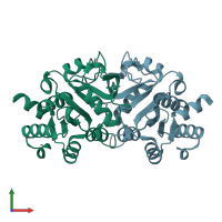 PDB entry 3h07 coloured by chain, front view.