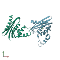 PDB entry 3h08 coloured by chain, front view.