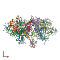 PDB entry 3h0g coloured by chain, front view.