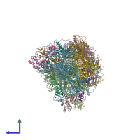 PDB entry 3h0g coloured by chain, side view.