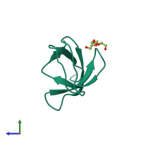 PDB entry 3h0h coloured by chain, side view.