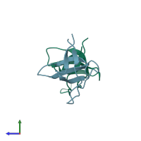 PDB entry 3h0i coloured by chain, side view.