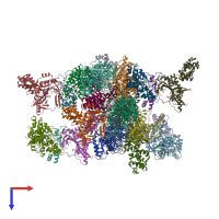 PDB entry 3h0l coloured by chain, top view.