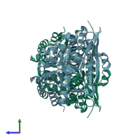 PDB entry 3h12 coloured by chain, side view.