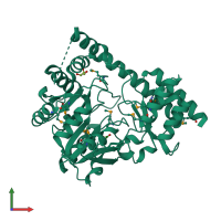 PDB entry 3h14 coloured by chain, front view.