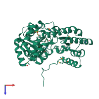 PDB entry 3h14 coloured by chain, top view.