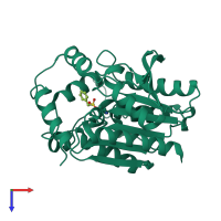 PDB entry 3h17 coloured by chain, top view.