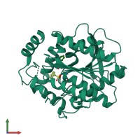 PDB entry 3h18 coloured by chain, front view.