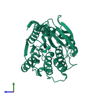 PDB entry 3h19 coloured by chain, side view.