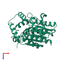 PDB entry 3h1b coloured by chain, top view.