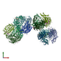 PDB entry 3h1c coloured by chain, front view.