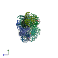 PDB entry 3h1c coloured by chain, side view.