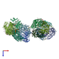 PDB entry 3h1c coloured by chain, top view.