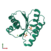 PDB entry 3h1g coloured by chain, front view.