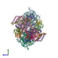 PDB entry 3h1j coloured by chain, side view.