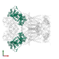 Mitochondrial ubiquinol-cytochrome-c reductase complex core protein i in PDB entry 3h1k, assembly 1, front view.